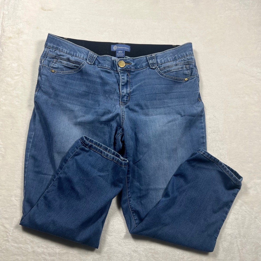 Democracy Ab'solution Cropped Jeans Women 18W Blue Denim Casual Everyday Stretch